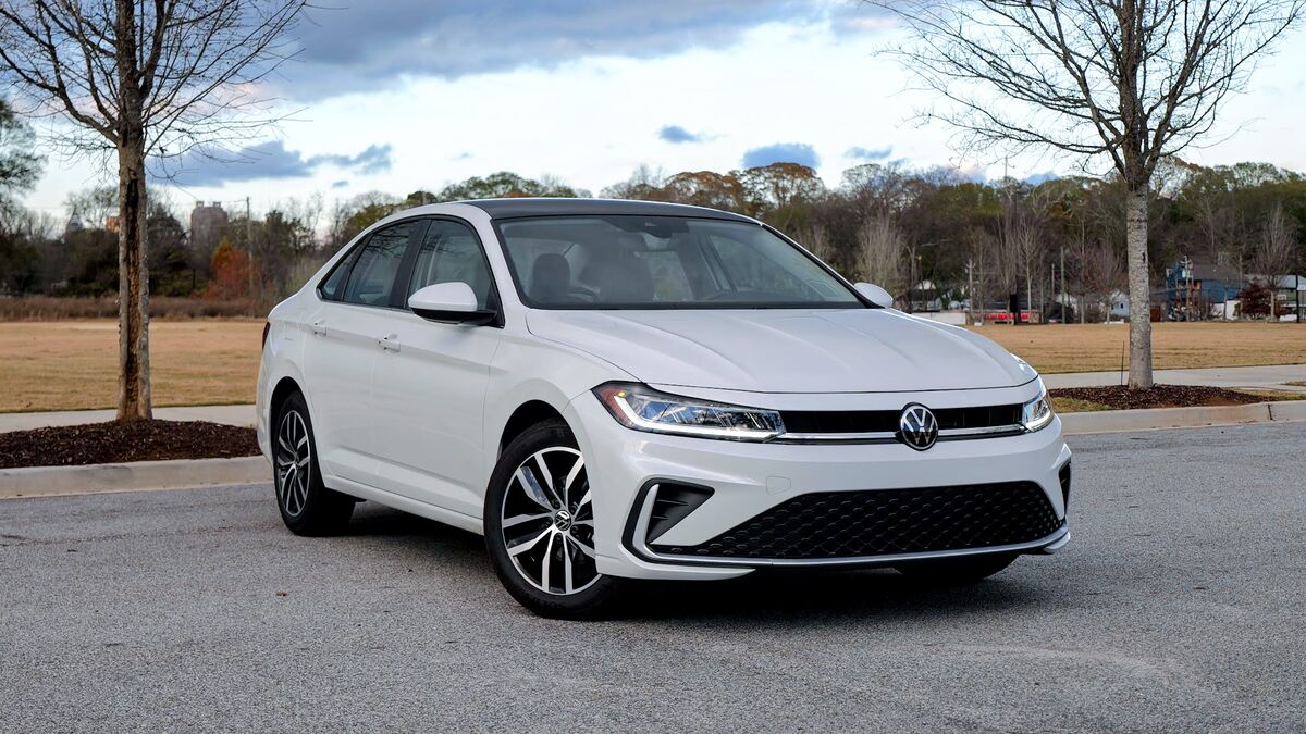 2026 Volkswagen Jetta parked by a park.