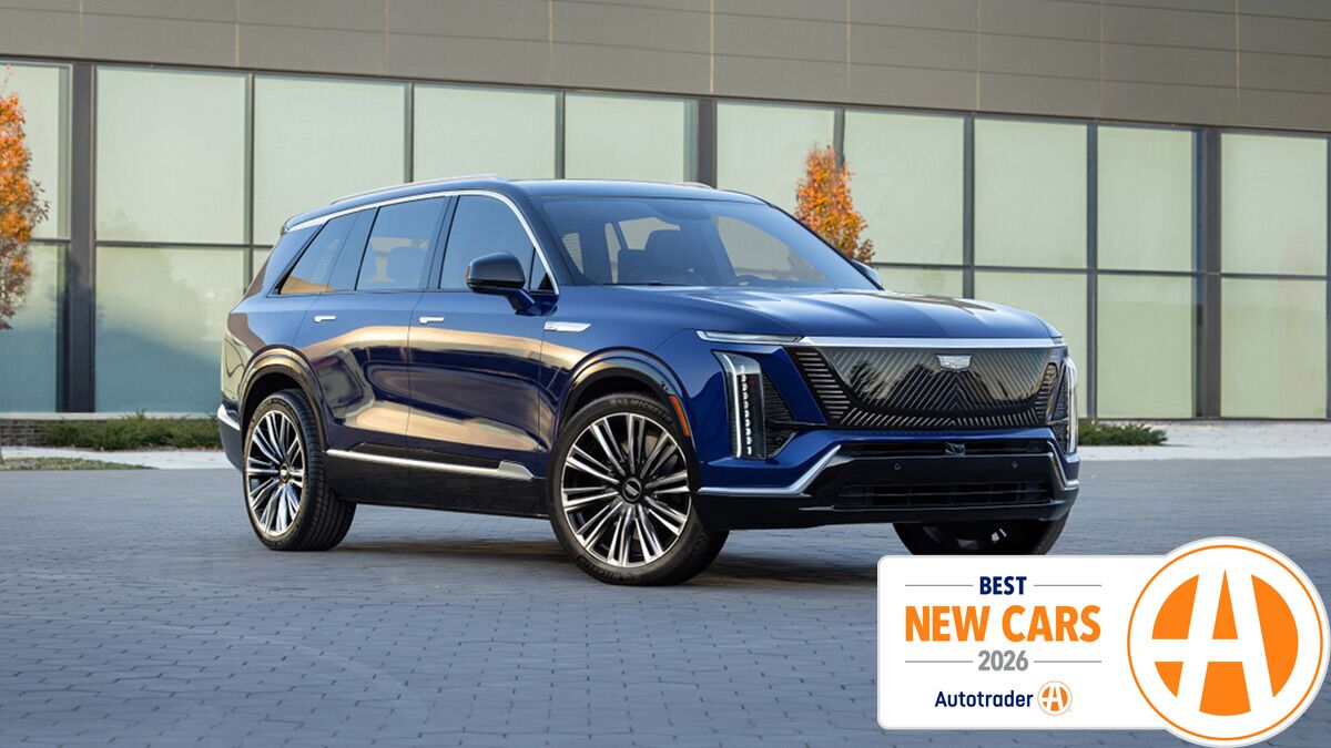 Cadillac Vistiq parked outside a building.