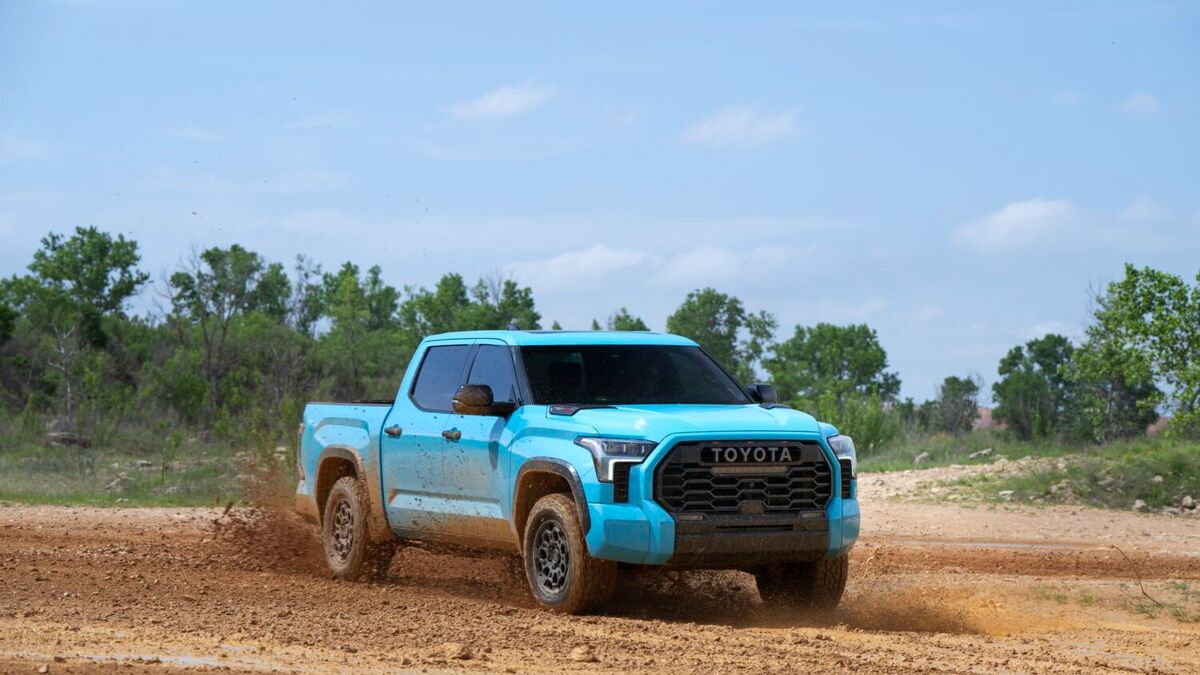 2026 Toyota Tundra in baby blue.