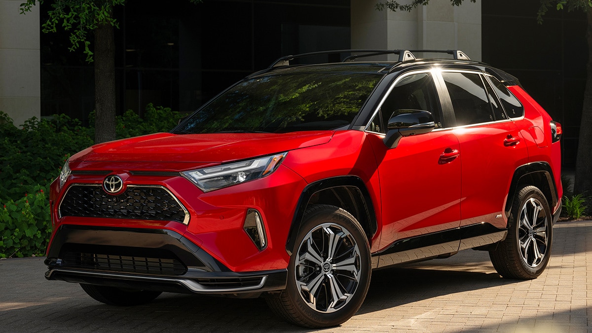2025 Toyota RAV4 in red.
