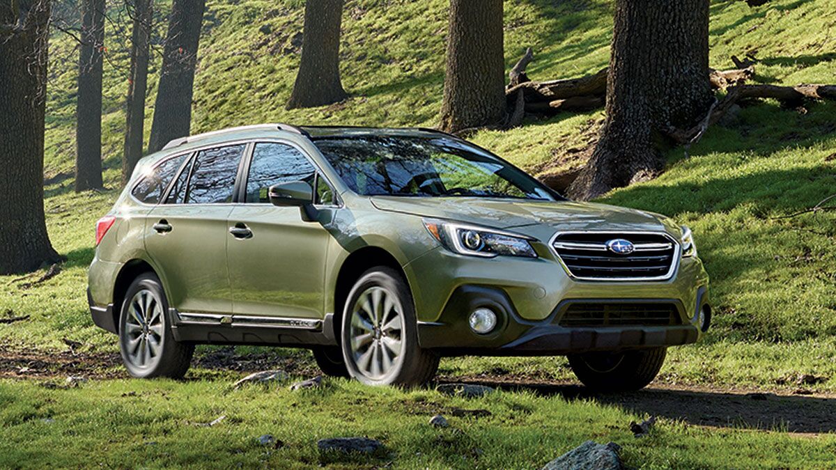 2019 Subaru Outback in green.