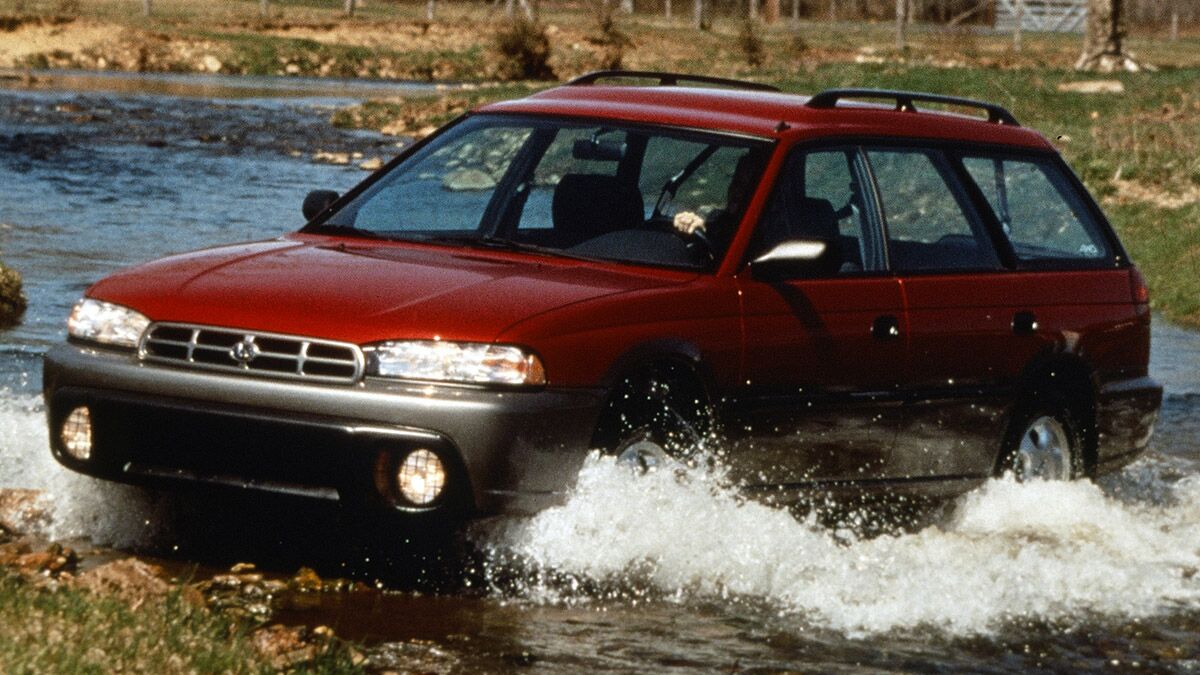 Subaru Outback in water