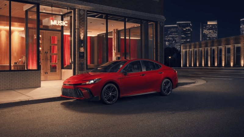 The 2026 Toyota Camry Nightshade Edition seen from a front quarter angle