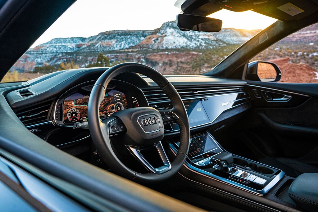 audi q8 interior suv luxury interiors autotrader technology nearly depth worth