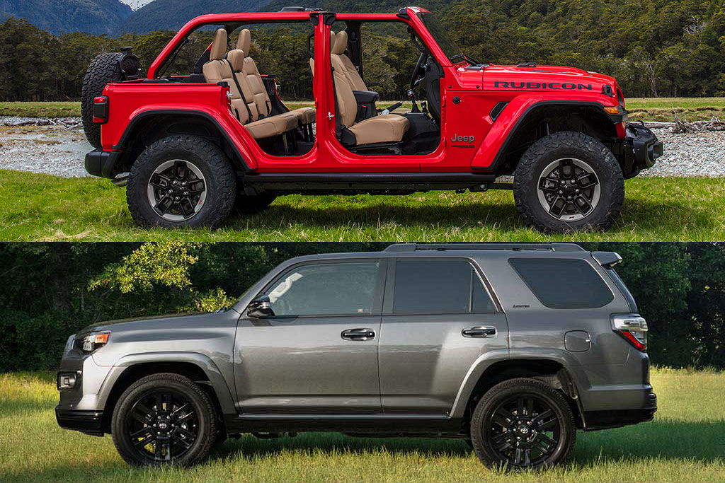 Arriba 49+ imagen 4runner vs wrangler unlimited