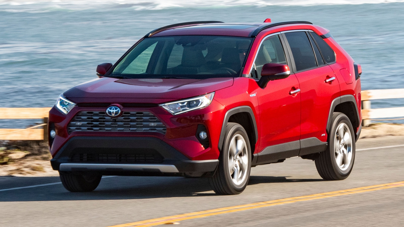 2019 Toyota RAV4 XLE Premium Left Side in Limited Red