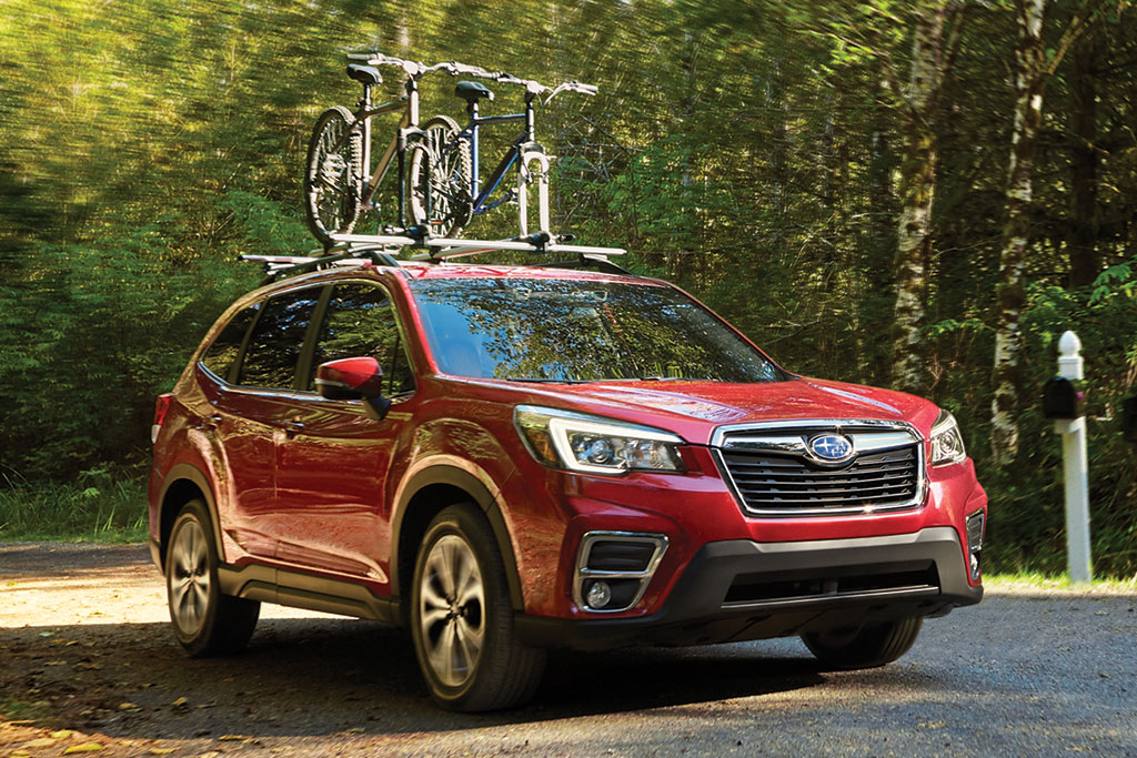 2021 Subaru Forester Front Right Side in Red