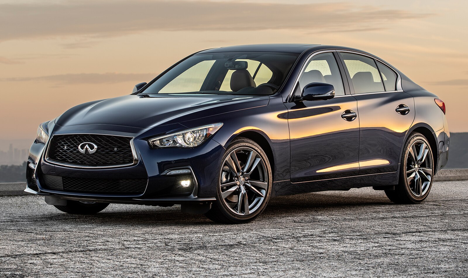 2021 Infiniti Q50 Signature Edition Front Left Side in Blue