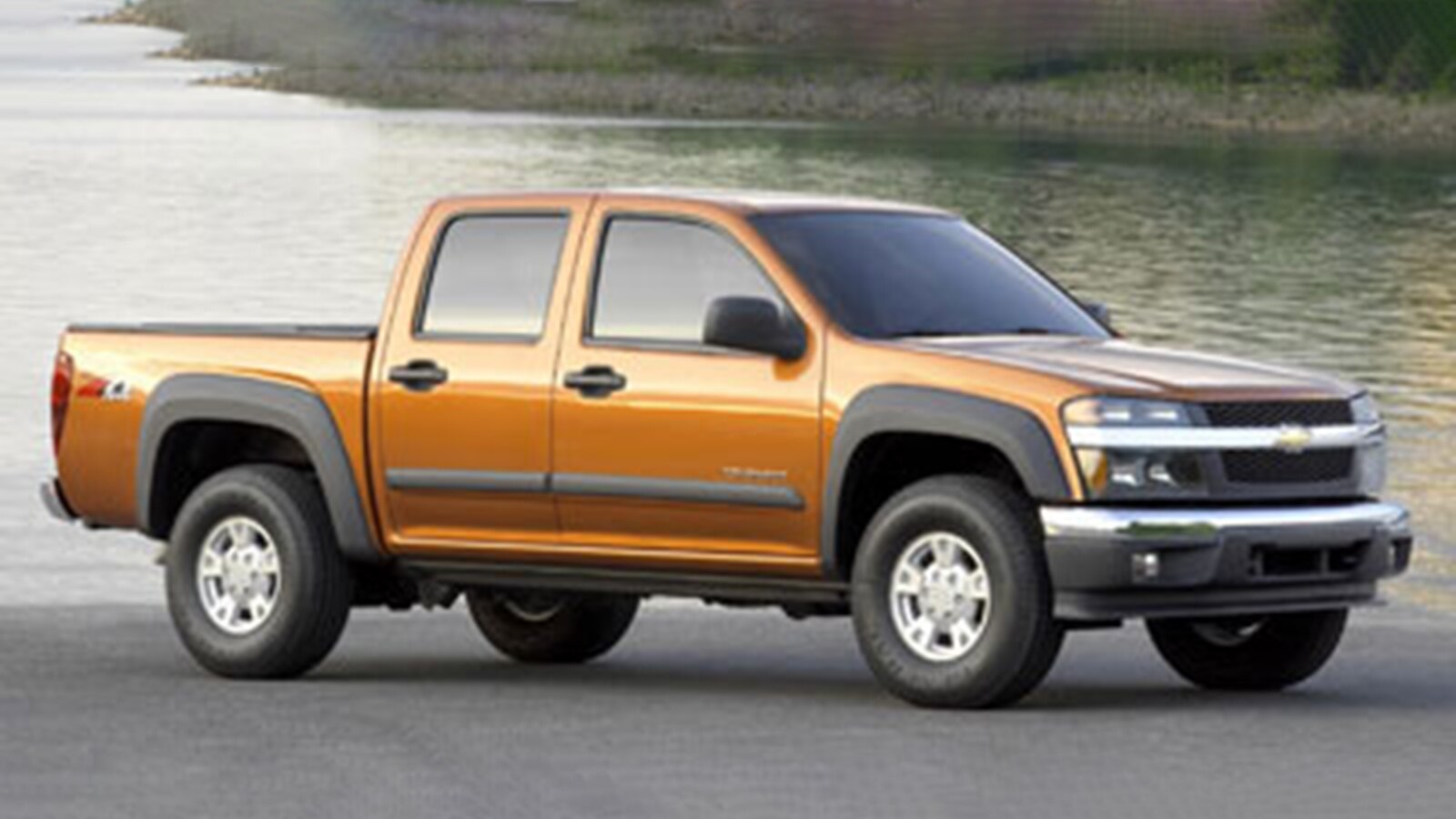 2007 Chevrolet Colorado perfil en naranja