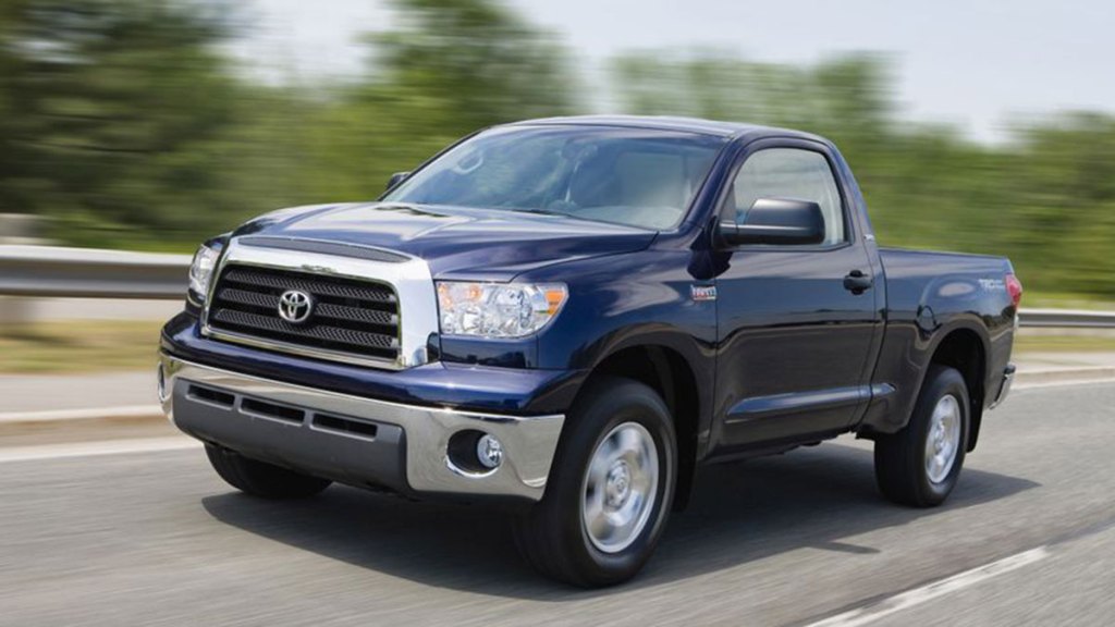 2012 Toyota Tundra driving on the road.
