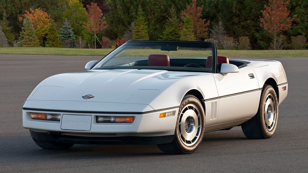 1987 Chevrolet Corvette in white.