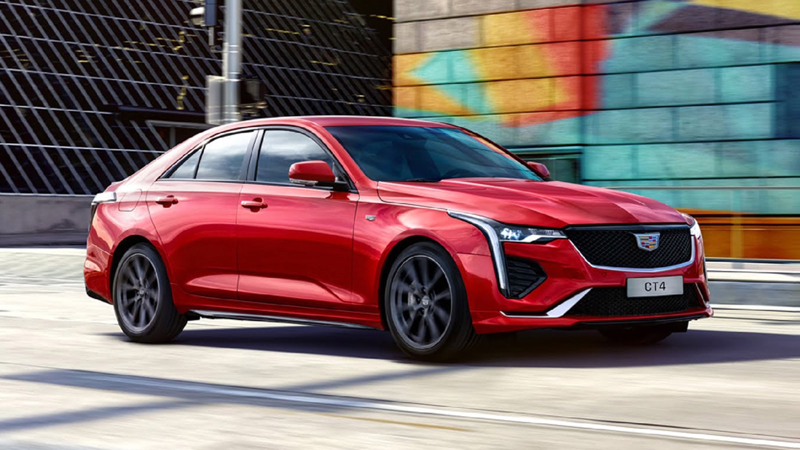2022 Cadillac CT4 Driving in Red