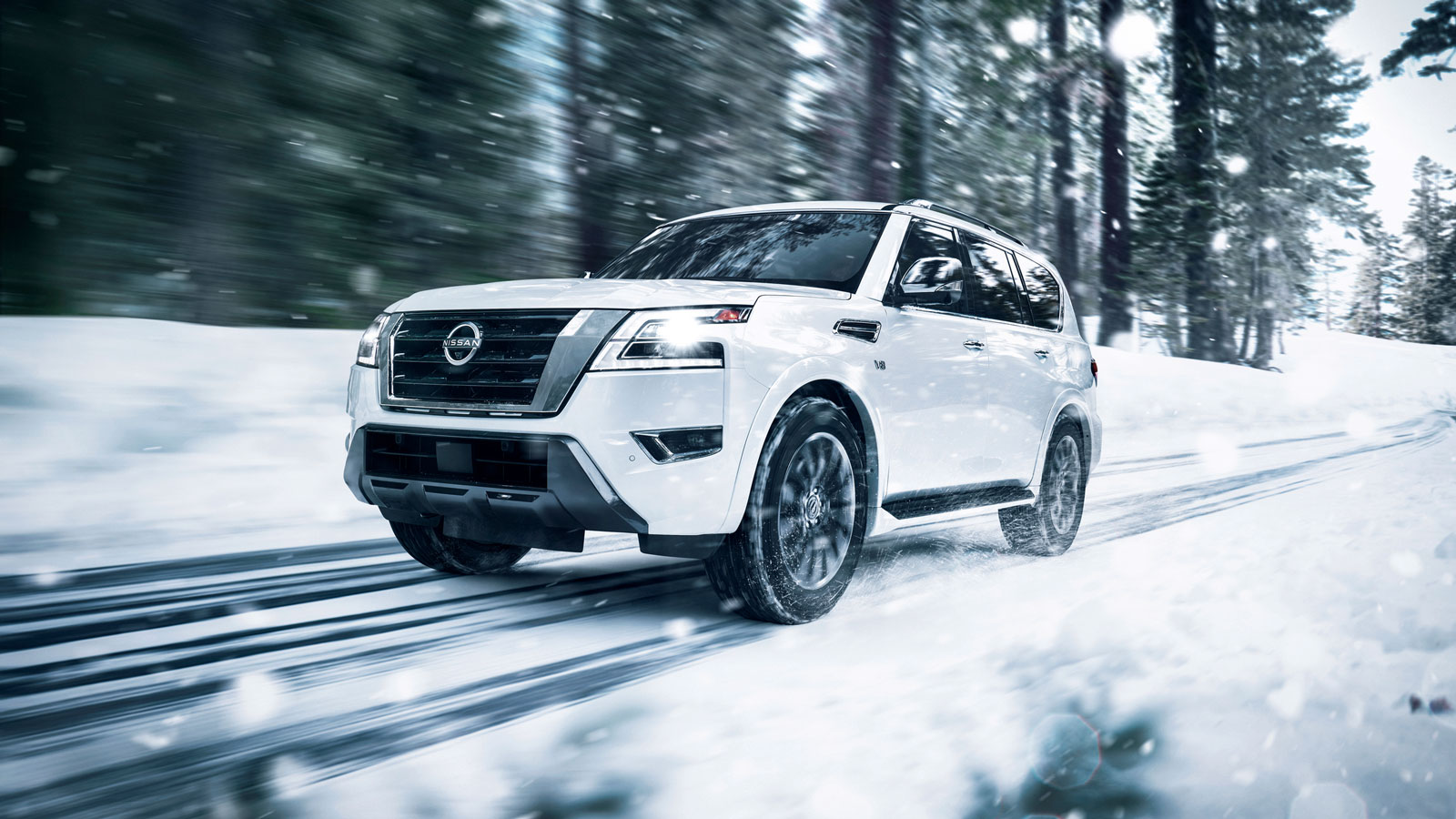 2022 Nissan Armada driving in snow