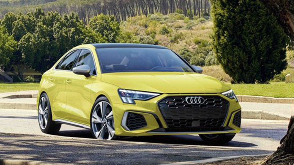 2022 Audi S3 Premium Plus Front Right in Lime Green