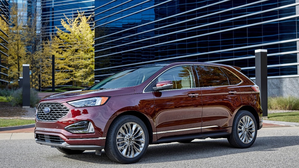 2022 Ford Edge Titanium Profile in Burgundy Velvet.