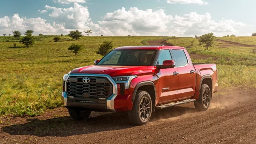 2022 Toyota Tundra SR Driving in Red