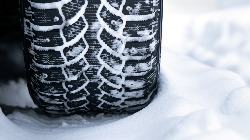 Winter tires in the snow