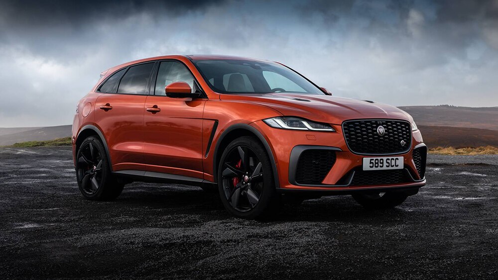 2022 Jaguar F-Pace SVR front right in orange