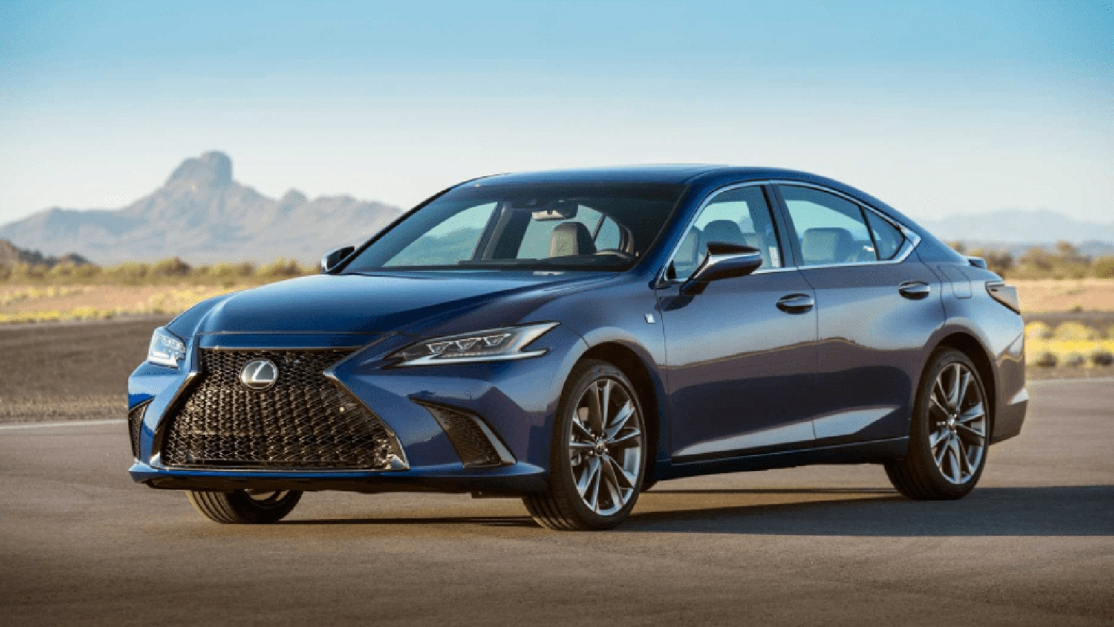 2022 Lexus ES 300h F Sport front left in blue