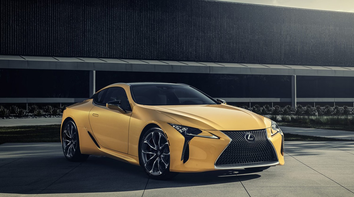 2022 Lexus LC 500 Coupe front right in yellow