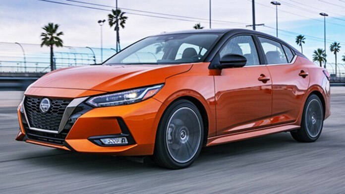 2022 Nissan Sentra SV front left in orange