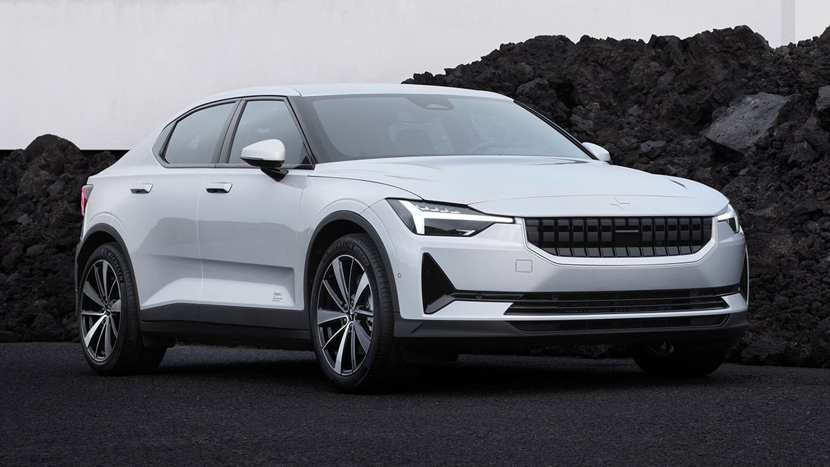 2022 Polestar 2 front right in white.