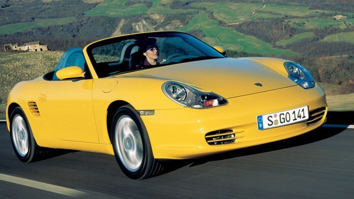 2003 Porsche Boxster front right in yellow