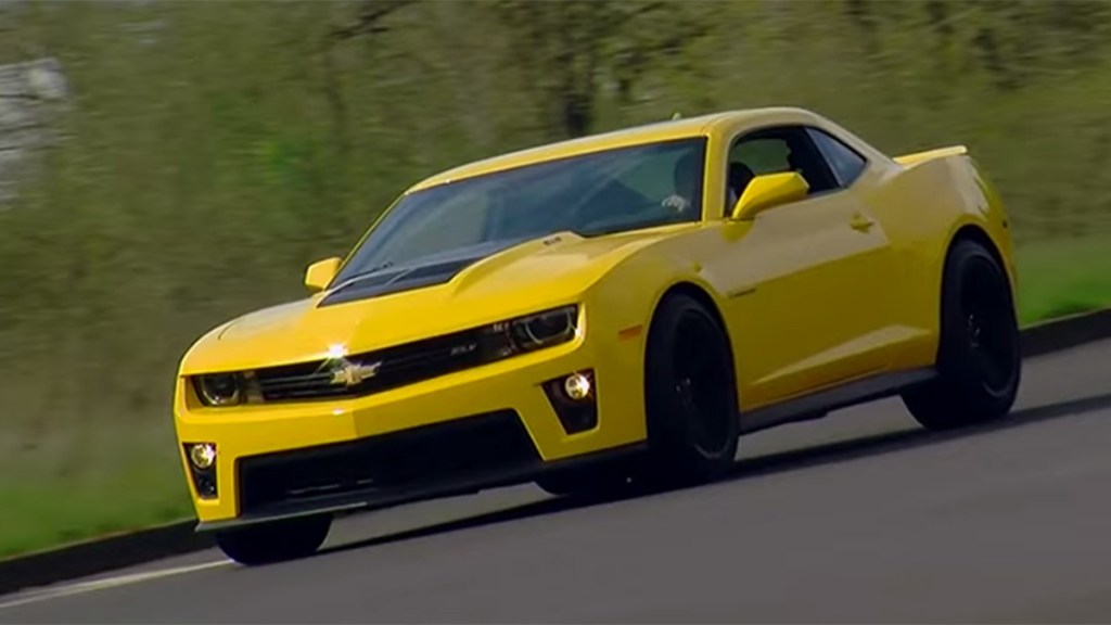 2012 Chevrolet Camaro front left in yellow