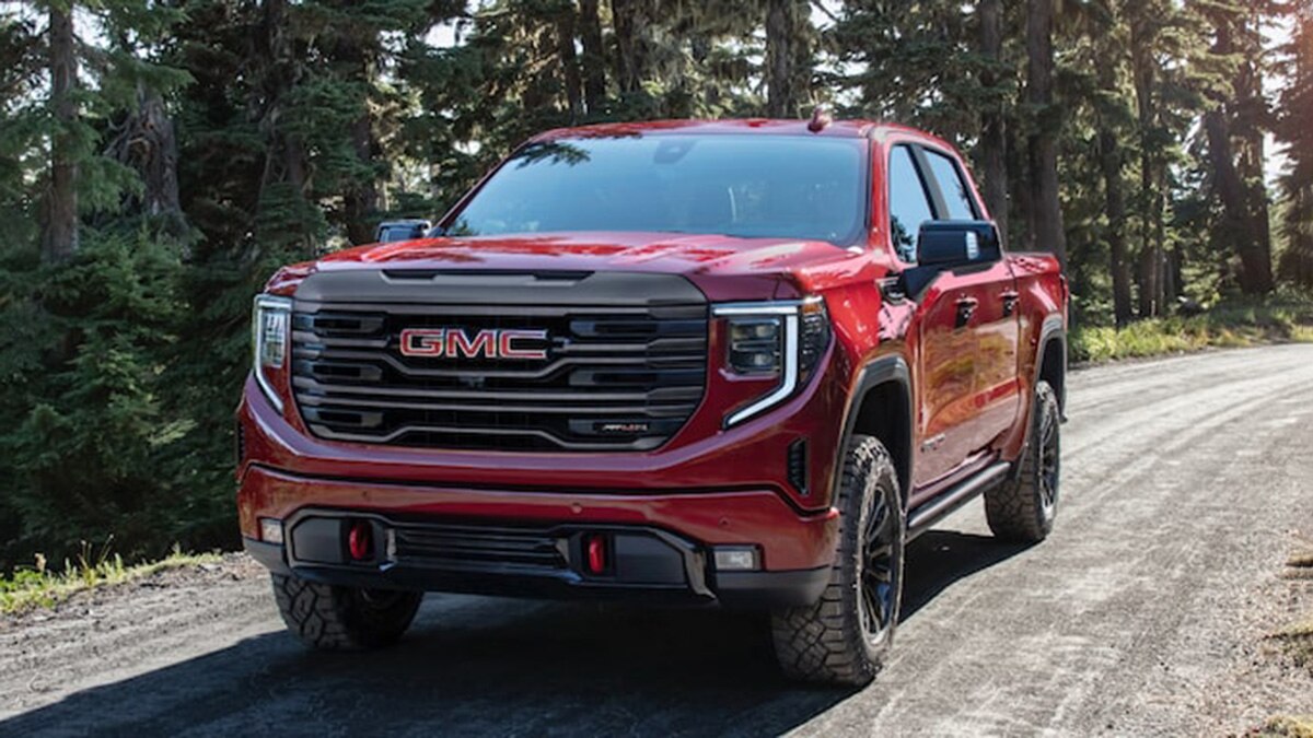 2022 GMC Sierra 1500 Limited AT4 front left in red