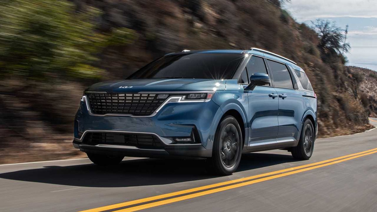 2022 Kia Carnival EX delantero izquierdo en azul