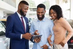 Car buyers looking at trade-in