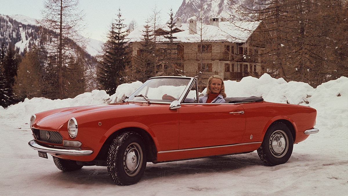 Fiat 124 Sport Spider Convertible in red