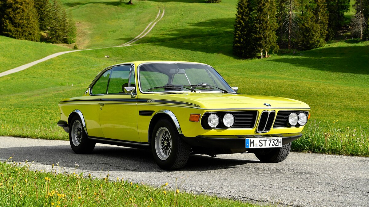 1973 BMW CSL 3.0 Front Left in Yellow