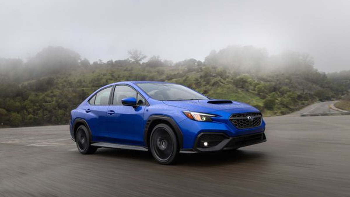 2022 Subaru WRX Premium front right in blue