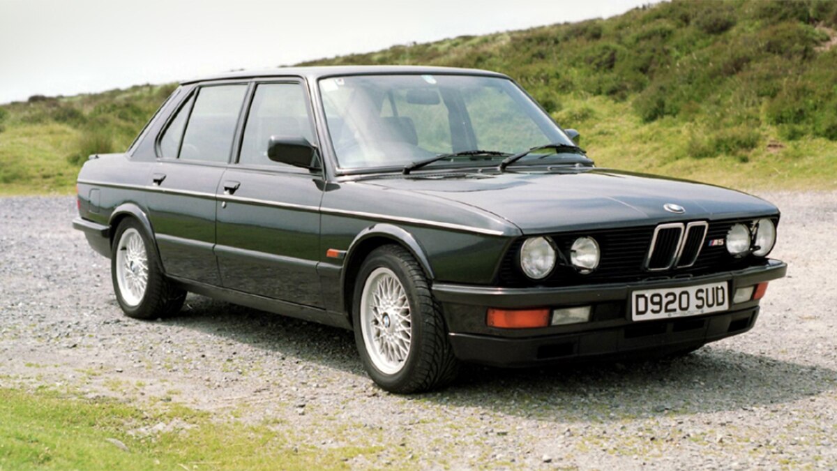 First BMW M5 front right in black