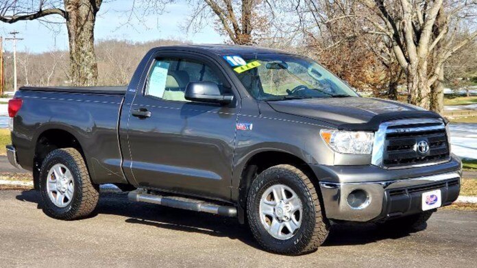 2010 Toyota Tundra in silver.