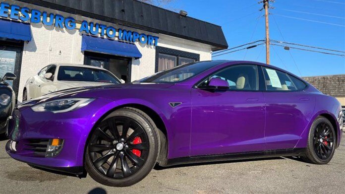 2016 Tesla Model S in purple.