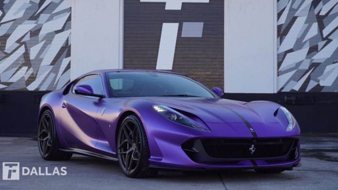 2019 Ferrari 812 Superfast in purple.