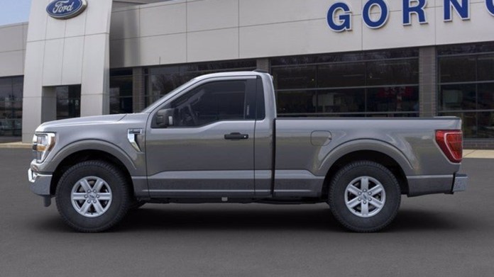 2021 Ford F-150 XLT in silver.