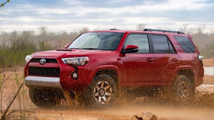 2021 Toyota 4Runner TRD Off-Road in red.