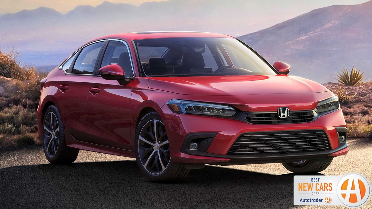 2022 Honda Civic front right in red