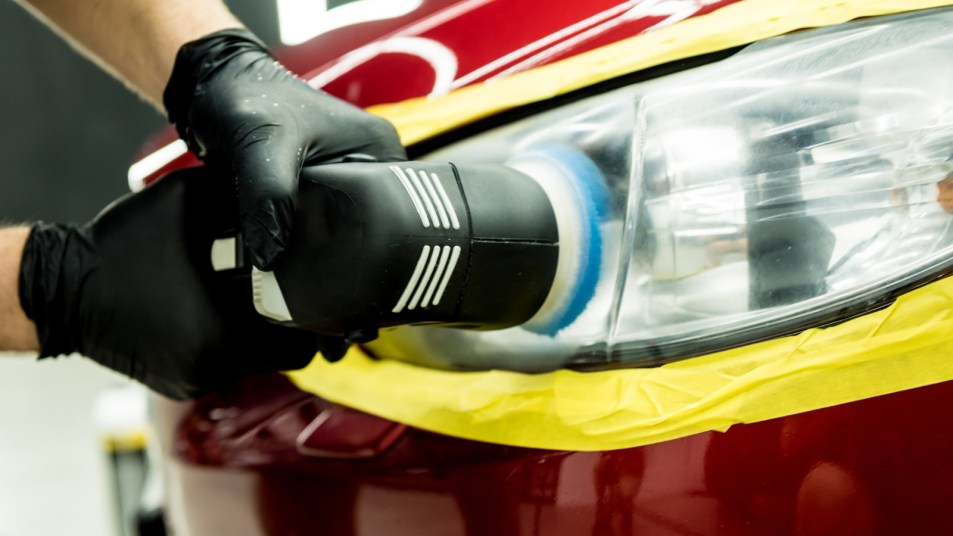 Detailing a car's headlights