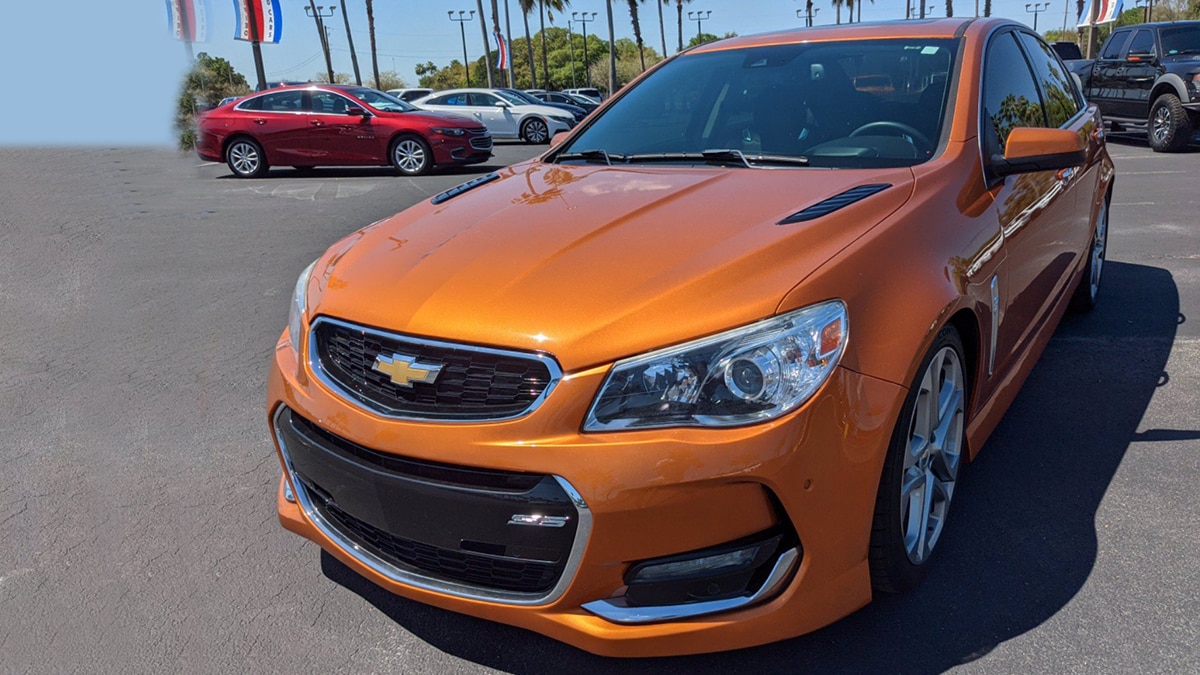 2019 Chevrolet SS front left in orange
