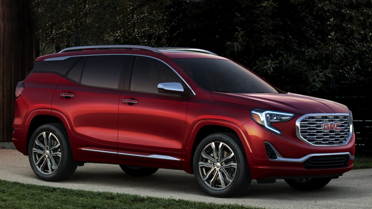 2019 GMC Terrain SLT front right in red