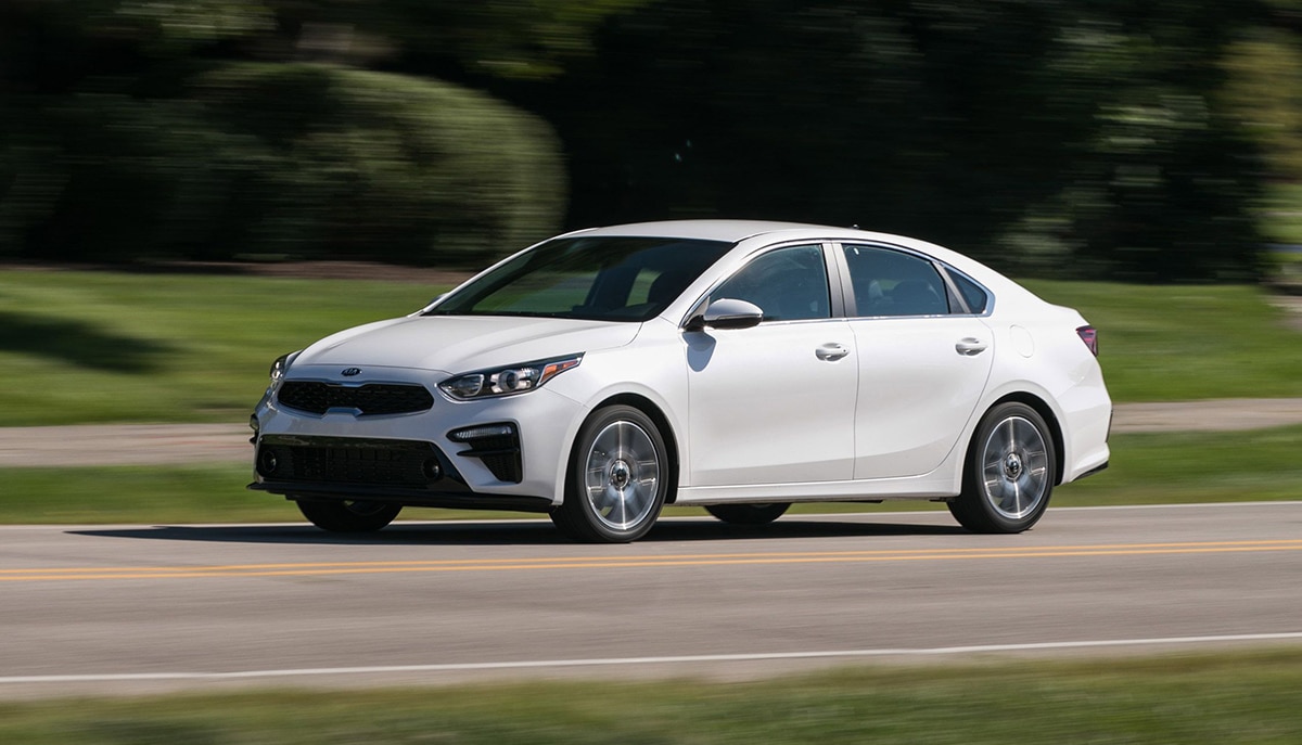 2021 Kia Forte EX front left in white