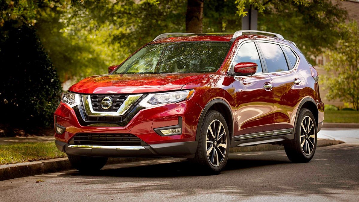 2019 Nissan Rogue S front left in red