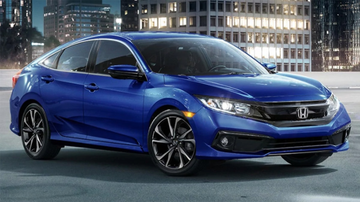 2022 Honda Civic delantero derecho en azul