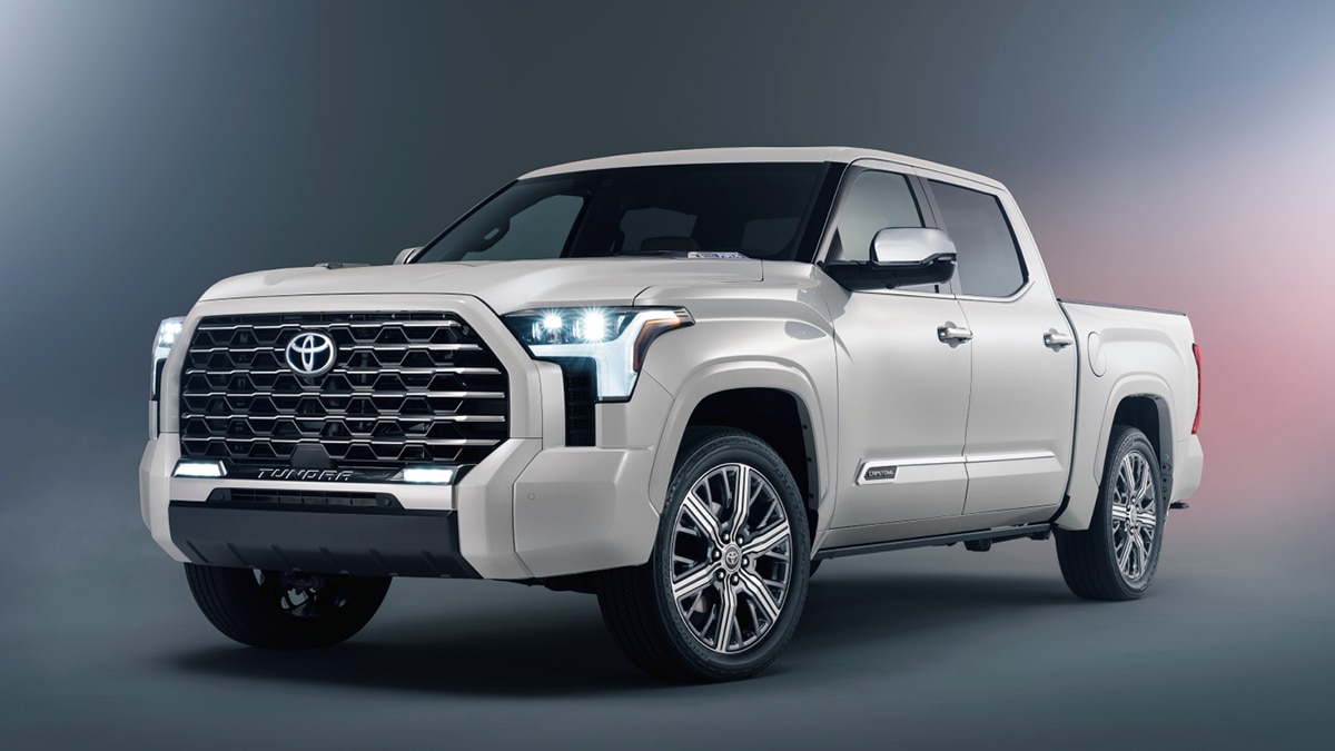 2022 Toyota Tundra Hybrid Platinum front left in white
