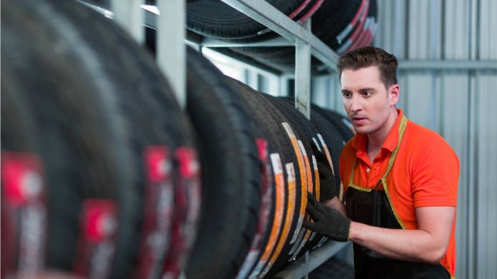 worker at a tire manufactuer