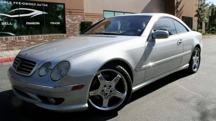 2002 Mercedes-Benz CL55 AMG in silver.
